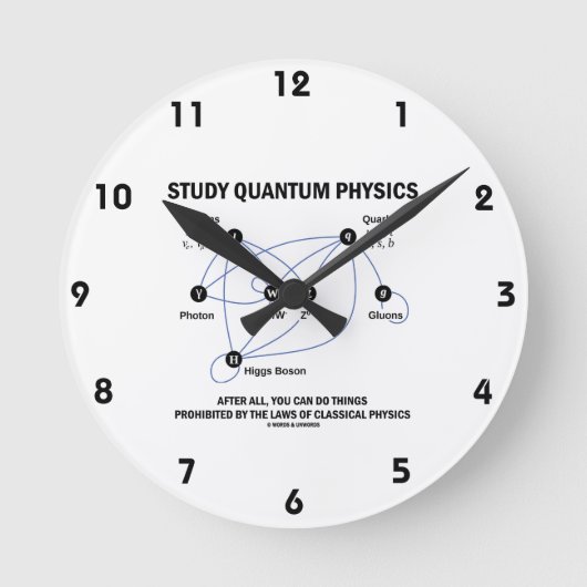 Studien-Quantums-Physik können Sie Sachen tun Runde Wanduhr (Vorderseite)