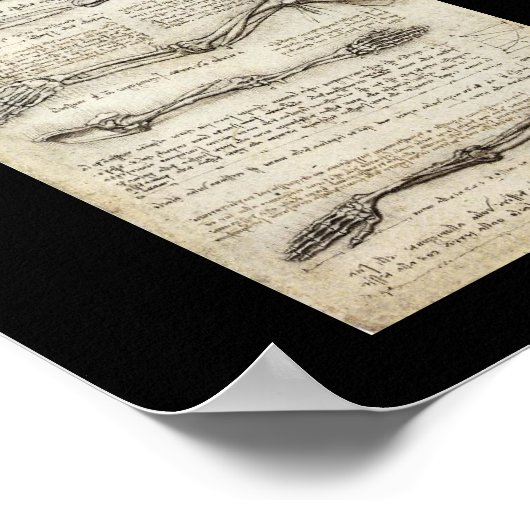 Studien über den Arm von Leonardo Da Vinci c. 1510 Poster (Ecke)
