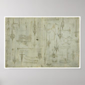 Studien über Waffen, Leonardo da Vinci Poster (Vorne)