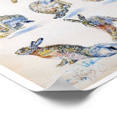 Studien von Wild Hare (Rabbit), Bruno Liljefors Poster (Ecke)