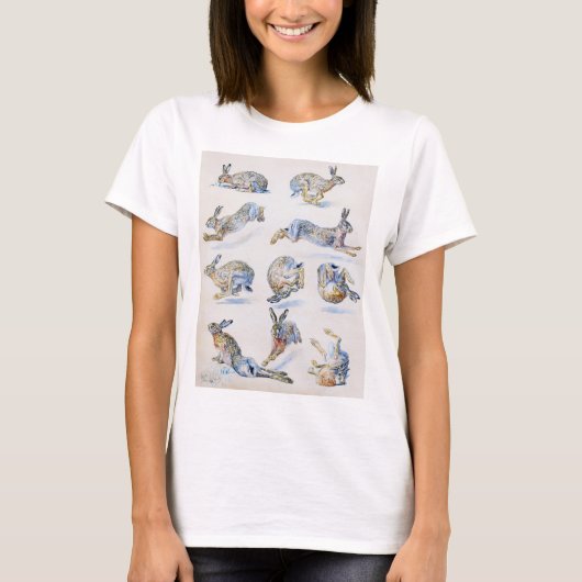 Studien von Wild Hare (Rabbit), Bruno Liljefors T-Shirt (Vorderseite)