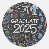 Studienabschluss 2025 runder aufkleber (Vorderseite)