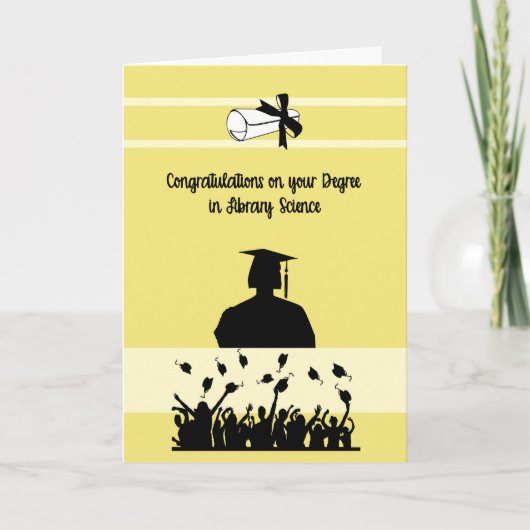 Studienabschluss in Bibliothekswissenschaft bei We Karte (Vorderseite)