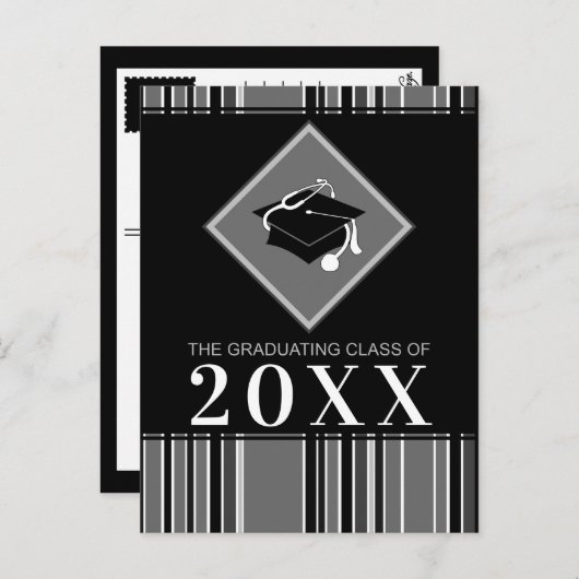 Studienabschluss in Medizin für ein individuelles Ankündigungspostkarte (Vorne/Hinten)