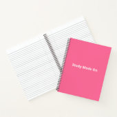 „Studienmodus aktiviert“ Rosa Studentennotebook Notizblock (Innenseite)
