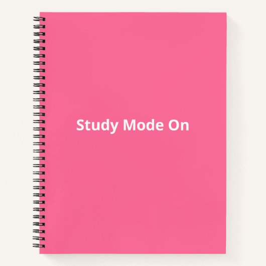 „Studienmodus aktiviert“ Rosa Studentennotebook Notizblock (Vorderseite)