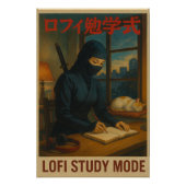 Studienmodus bei Frau Ninja Lofi Poster (Vorderseite)