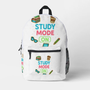 Studienmodus eingeschaltet bedruckter rucksack