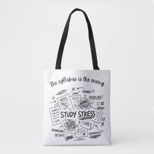 Studienstress Ästhetik-Tasche | Lustige Studentin Tasche (Vorderseite)