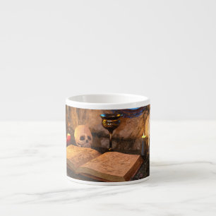 Studienzimmer eines mittelalterlichen Fantasy-Zaub Espressotasse