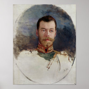 Studieren Sie für ein Porträt des Zars Nicholas II Poster