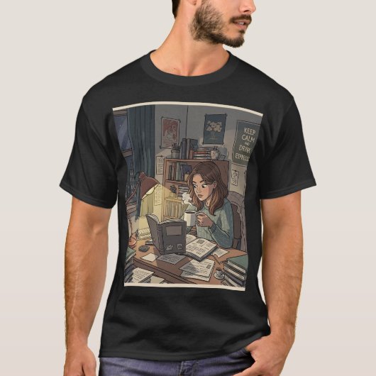 Studieren und koffeinieren T-Shirt (Vorderseite)