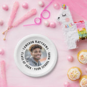 Studierende Abschluss Foto modern weiß Pappteller (Party)