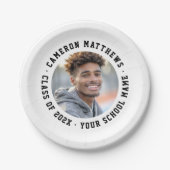 Studierende Abschluss Foto modern weiß Pappteller (Vorderseite)