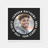 Studierende Abschluss Foto moderne Schwarz-weiß Serviette (Vorderseite)