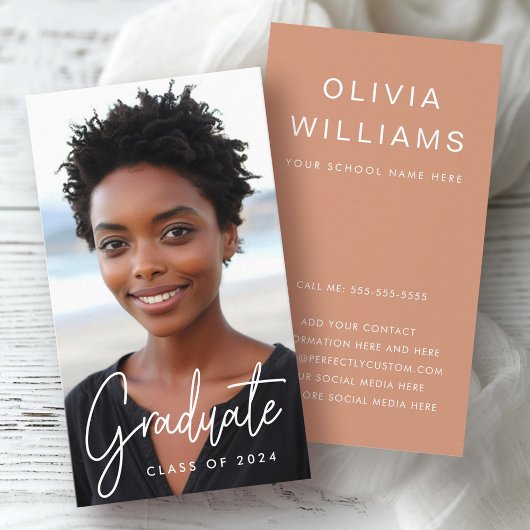 Studierende Abschluss Vernetzung Foto Terracotta Visitenkarte