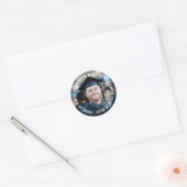 Studierende Abschluss voll Foto modern Runder Aufkleber (Umschlag)