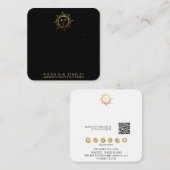 *~* STUDIERENDE ANZEIGE QR Social Media Sun  Quadratische Visitenkarte (Vorne/Hinten)