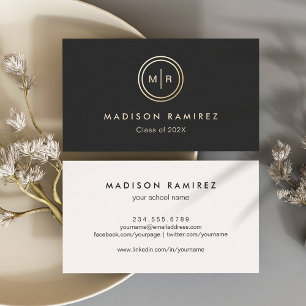 Studierende für das moderne Circle Monogram Logo Telefonnummerkarte