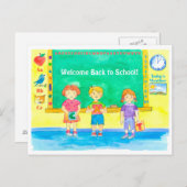 Studierende im Klassenzimmer willkommen zurück zur Postkarte (Vorne/Hinten)