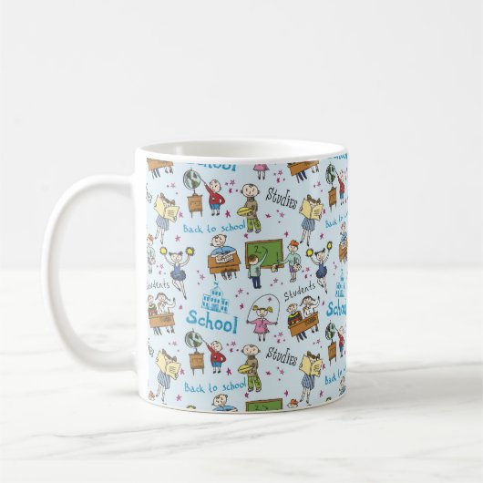 Studierende, Schule, Cartoon-Muster Kaffeetasse (Links)