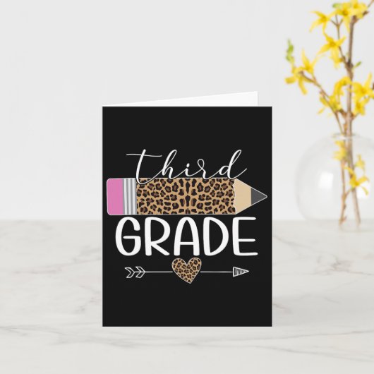 Studierende von Leopard-Stift zurück zu Schullehre Karte (Gelbe Blume)