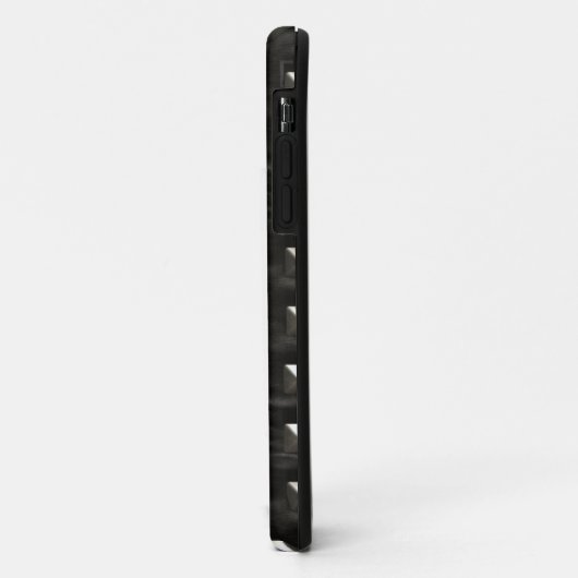 Studiertes schwarzes Leder Case-Mate iPhone Hülle (Hinten/Links)