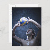Studio-Aufnahme des Volleyballspielers Postkarte (Vorne/Hinten)