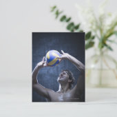 Studio-Aufnahme des Volleyballspielers Postkarte (Stehend Vorderseite)