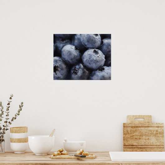 Studio-Aufnahme von Blaubeeren 3 Poster (Küche)