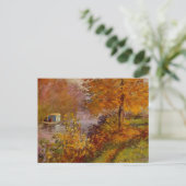 Studio Boat Autumn Claude Monet Postkarte (Stehend Vorderseite)