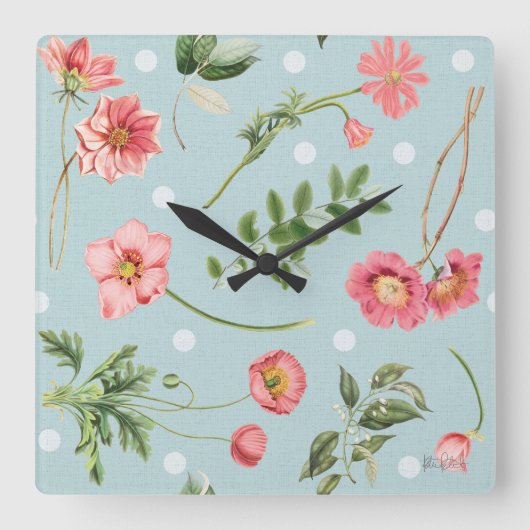 Studio Botanicals Quadratische Wanduhr (Vorderseite)