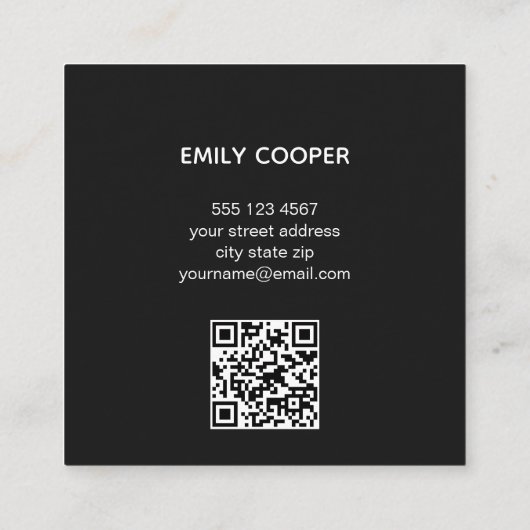 Studio für moderne Künstler Quadratische Visitenkarte (Rückseite)