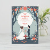 Studio Ghibli Stil personlized Wedding Einladung (Stehend Vorderseite)