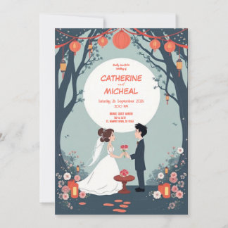 Studio Ghibli Stil personlized Wedding Einladung