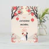 Studio Ghibli Stil personlized Wedding Einladung (Stehend Vorderseite)