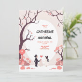 Studio Ghibli Stil personlized Wedding Einladung (Stehend Vorderseite)