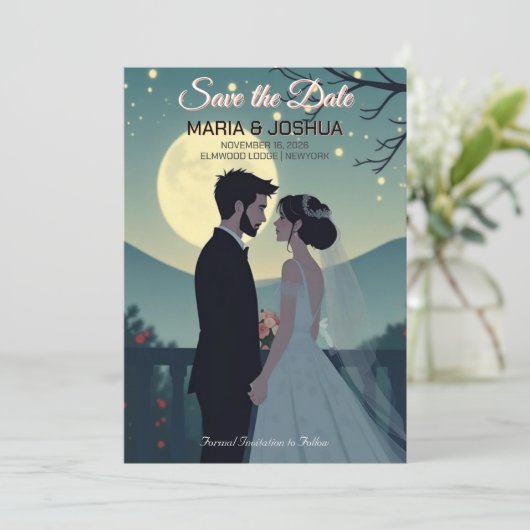 Studio Ghibli Style Save the Date Einladung (Stehend Vorderseite)