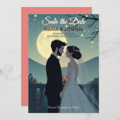 Studio Ghibli Style Save the Date Einladung (Vorne/Hinten)