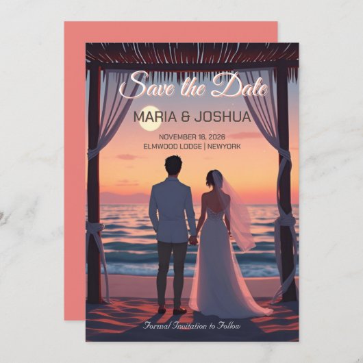 Studio Ghibli Style Save the Date Einladung (Vorne/Hinten)