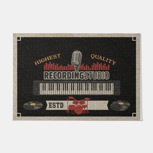 Studio Instrument Rug, Music Lovers Gift Fußmatte (Vorderseite)