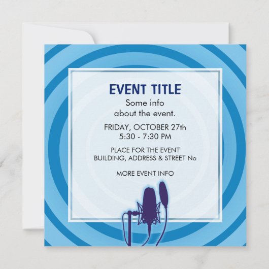 Studio Mikrofon Einladung (Rückseite)