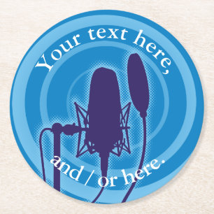 Studio Mikrofon Runder Pappuntersetzer