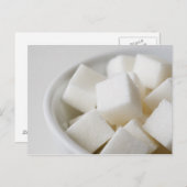 Studio-Schuss von Zuckerwürfeln in Schüssel Postkarte (Vorne/Hinten)