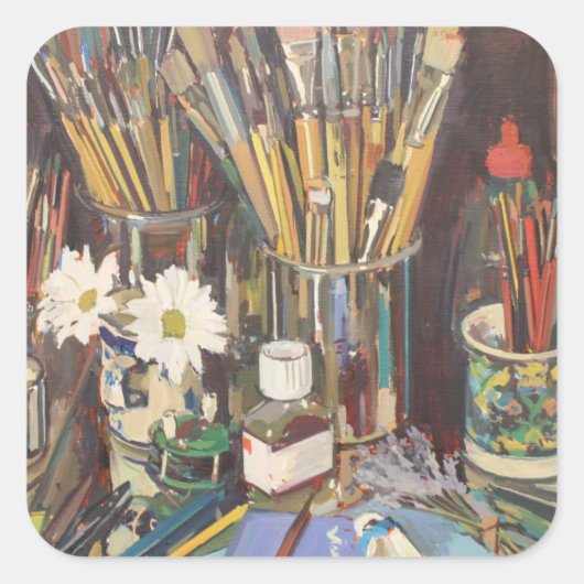 Studio Still Life 2012 Quadratischer Aufkleber (Vorderseite)