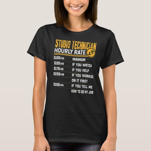 Studio Technician Stundenplan Studio Rekorder T-Shirt (Vorderseite)