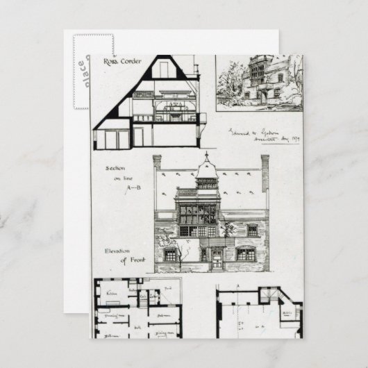 Studio und Hütte für Miss Rosa Corder Postkarte (Vorne/Hinten)