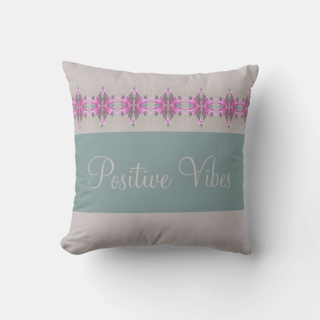 Studioakzente in Graurosa und Aquamarin Kissen (Vorderseite)