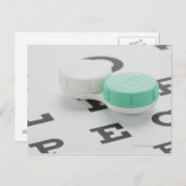 Studioaufnahme der Kontaktlinsenhalterung auf der  Postkarte (Vorne/Hinten)