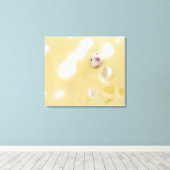 Studioaufnahme mit weißer Maus durch Loch Leinwanddruck (Insitu (Holzboden))